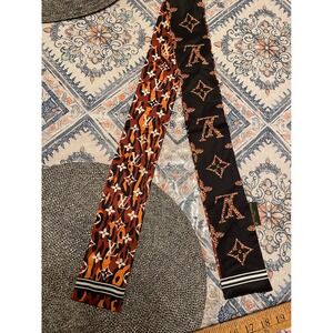 Louis Vuitton Silk Bandeau Scarf Wild at Heart Animal Print Monogram Black